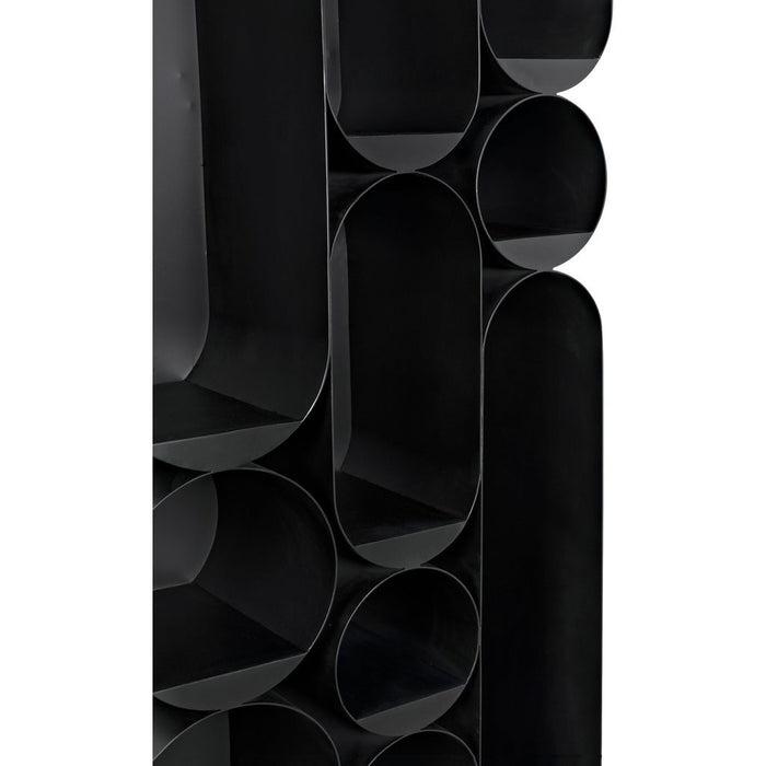 Noir Atomic Bookcase, Metal - Industrial Steel, 33" W