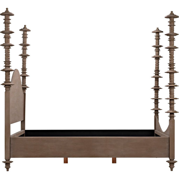 Noir Ferrett Bed, Cal-King, Weathered - Mahogany