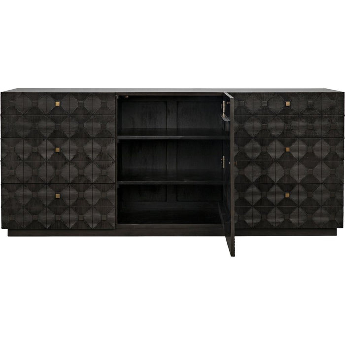 Noir Leon Dresser, Pale - Mahogany & Veneer, 75" W