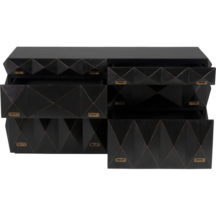 Noir Allegra Dresser, Hand Rubbed Black - Mahogany, 65" W