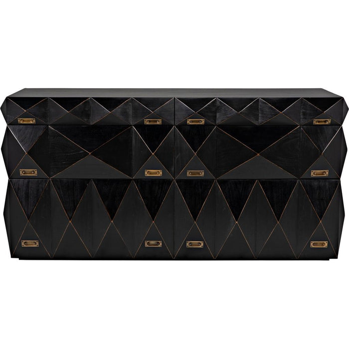 Noir Allegra Dresser, Hand Rubbed Black - Mahogany, 65" W