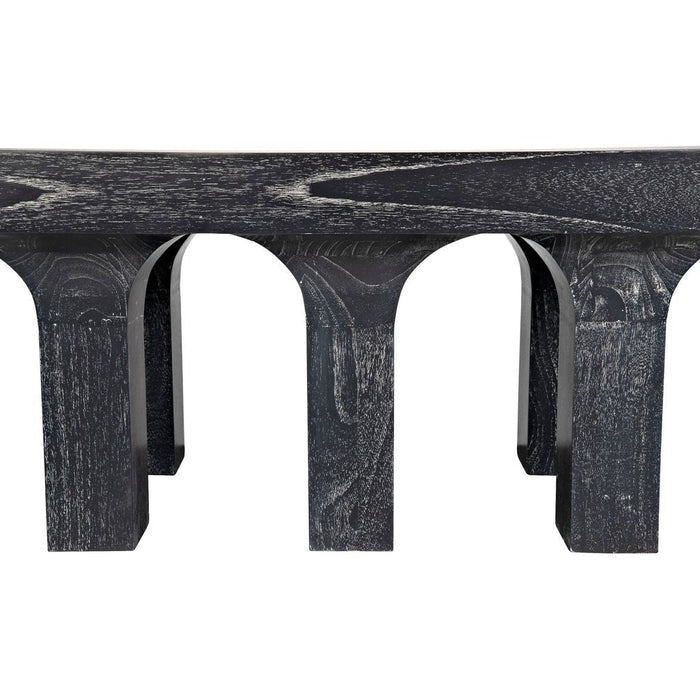 Noir Santos Coffee Table, Cinder Black - Mahogany, 24"