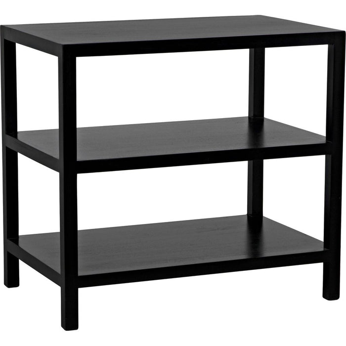 Primary vendor image of Noir 2 Shelf Side Table, Hand Rubbed Black - Mahogany & Veneer, 18"