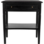 Noir Oxford 1-Drawer Side Table, Hand Rubbed Black - Mahogany & Veneer, 20"