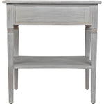 Noir Oxford 1-Drawer Side Table, White Wash - Mahogany & Veneer, 20"