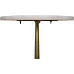 Noir Cosmopolitan Side Table - Industrial Steel & Bianco Crown Marble, 15"