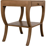 Noir Maude Side Table, Saddle Brown - Mahogany & Veneer, 20"