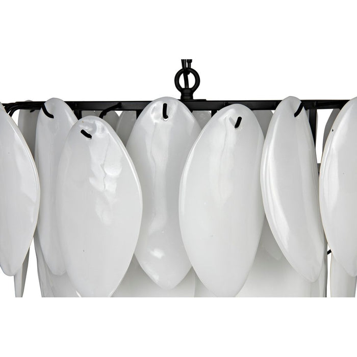 Noir Lotus Chandelier, Large - Industrial Steel