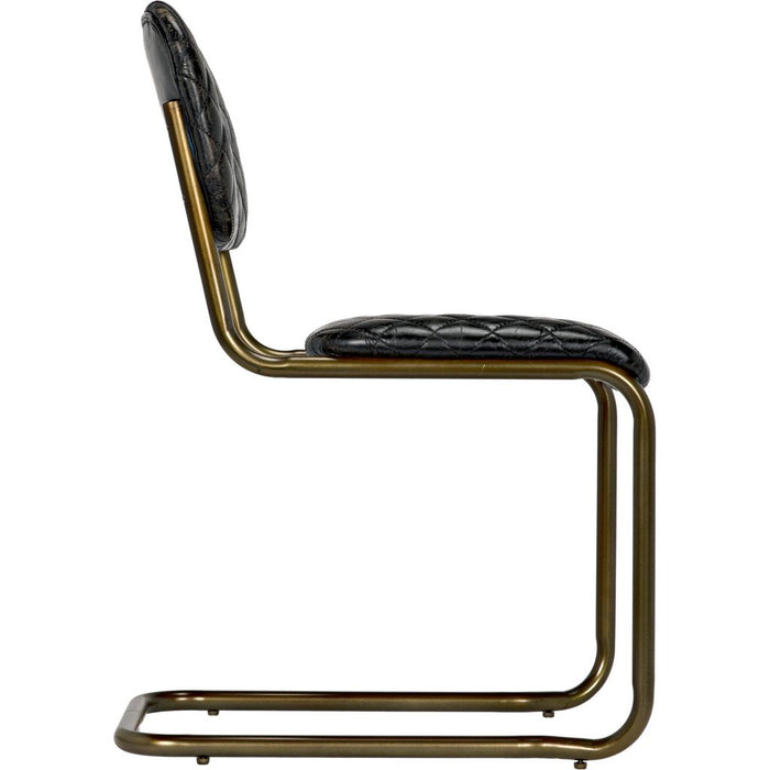 Noir 0037 Dining Chair, Steel & Leather, 18" W