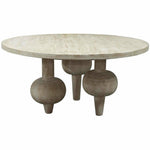 CFC Julie Reclaimed Lumber Dining Table, Gray Wash, 60" Round-Dining Tables-CFC-Heaven's Gate Home, LLC