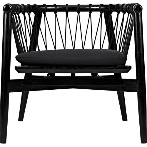 Noir Hector Chair, Charcoal Black - Sungkai/Mindi, 25.5" W