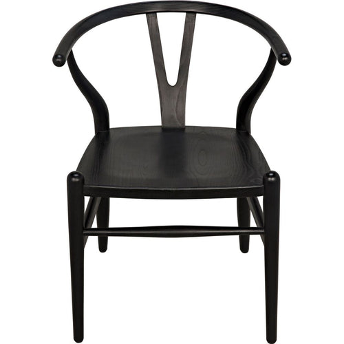 Noir Zola Dining Chair, Charcoal Black - Sungkai/Mindi, 22" W