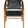 Noir Garibaldi Chair - Teak & Leather, 25" W