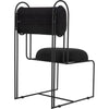 Noir Daisy Chair - Metal & Black Cotton, 20" W