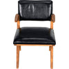 Noir Dolores Chair, Teak w/ Leather, 21.5" W