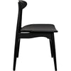 Noir Surf Dining Chair, Charcoal Black - Sungkai/Mindi, 17.5" W