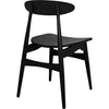 Noir Surf Dining Chair, Charcoal Black - Sungkai/Mindi, 17.5" W