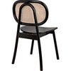 Noir Brahms Dining Chair, Charcoal Black w/ Caning, 20" W