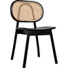Noir Brahms Dining Chair, Charcoal Black w/ Caning, 20" W