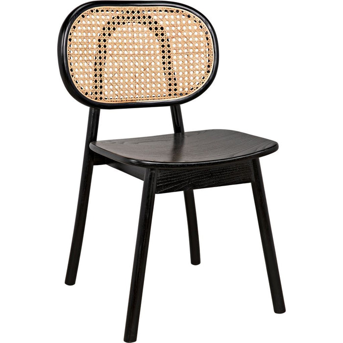 Primary vendor image of Noir Brahms Dining Chair, Charcoal Black w/ Caning, 20" W
