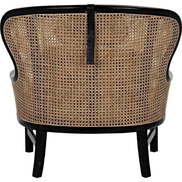 Noir Marabu Chair, Charcoal Black w/ Leather, 37" W