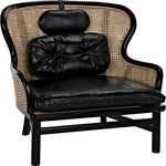 Noir Marabu Chair, Charcoal Black w/ Leather, 37" W