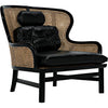 Noir Marabu Chair, Charcoal Black w/ Leather, 37" W