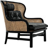 Noir Marabu Chair, Charcoal Black w/ Leather, 37" W