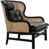 Noir Marabu Chair, Charcoal Black w/ Leather, 37" W