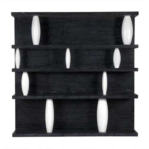 Noir Dorian Shelving - Mahogany, 78" W