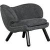 Noir Valerie Chair w/ Grey Fabric, 31" W