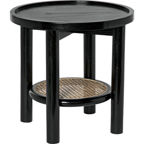 Primary vendor image of Noir Hide Away Side Table, Charcoal Black - Sungkai/Mindi & Caning, 19.5"