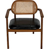Noir Tolka Dining Chair, Teak w/ Leather Seat, 28" W