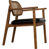 Noir Tolka Dining Chair, Teak w/ Leather Seat, 28" W