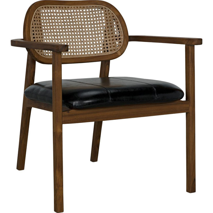 Primary vendor image of Noir Tolka Dining Chair, Teak w/ Leather Seat, 28" W