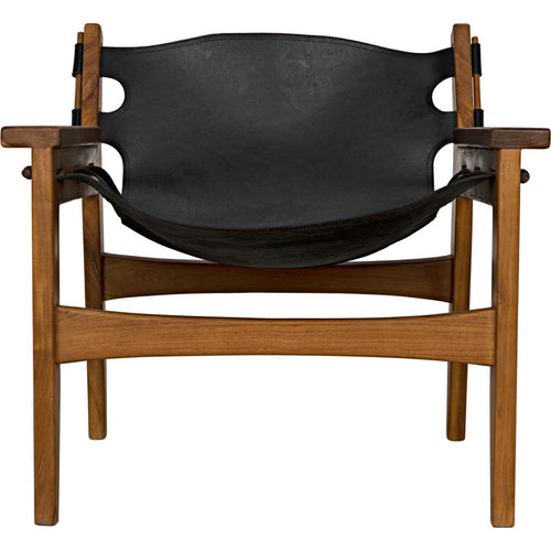 Noir Nomo Chair, Teak w/ Leather, 28" W