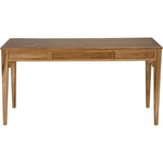 Noir Ambrose Desk, Bleached Teak, 60" W