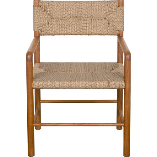 Noir Franco Dining Arm Chair, Teak w/ Synthetic Woven, 24" W