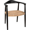 Noir Dallas Dining Chair, Black Burnt w/ Rattan, 25" W