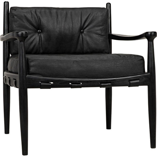 Primary vendor image of Noir Fogel Lounge Chair, Charcoal Black - Sungkai/Mindi & Leather, 31" W