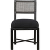 Noir Lobos Dining Chair, Charcoal Black - Sungkai/Mindi, 18" W