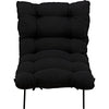 Noir Hanzo Chair w/ Steel Legs, Charcoal Black, 32" W