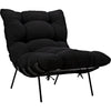 Noir Hanzo Chair w/ Steel Legs, Charcoal Black, 32" W