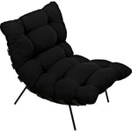 Noir Hanzo Chair w/ Steel Legs, Charcoal Black, 32" W