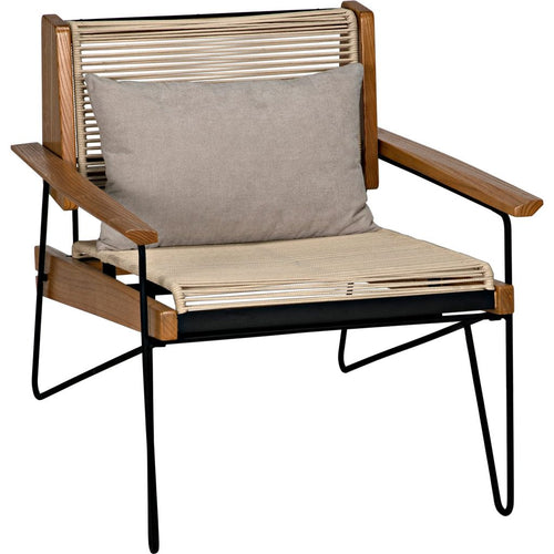 Primary vendor image of Noir Benson Chair - Teak, Industrial Steel, & Rope, 30" W
