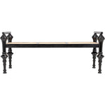 Noir Indochine Bench - Mindi & Caning, 65" W