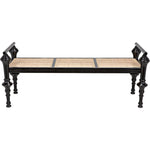 Noir Indochine Bench - Mindi & Caning, 65" W