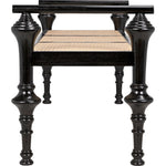 Noir Indochine Bench - Mindi & Caning, 65" W
