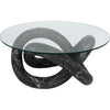Noir Phobos Coffee Table, Cinder Black w/ Glass, 35.5"