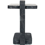 Noir North Side Table, Black Marble, 15"